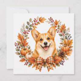 Pembroke Welsh Corgi Herbst Mitteilungskarte