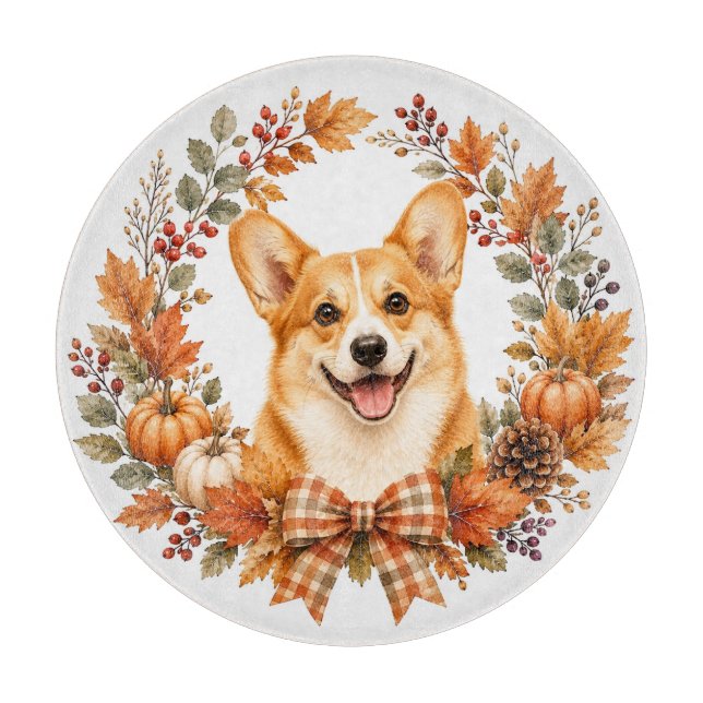 Pembroke Welsh Corgi Herbst Schneidebrett (Vorderseite)
