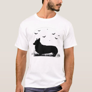 Pembroke Welsh Corgi Hund ? Halloween Mond Silhoue T-Shirt