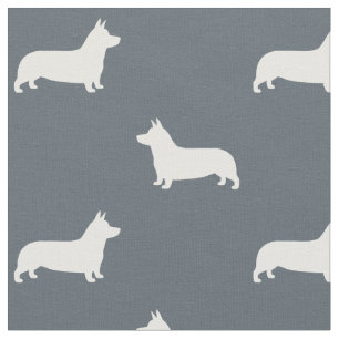 Pembroke Welsh Corgi Hund Silhouetten Muster Stoff