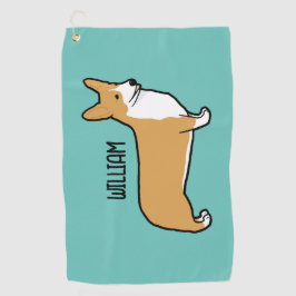 Pembroke Welsh Corgi Individuelle Name Golfhandtuch