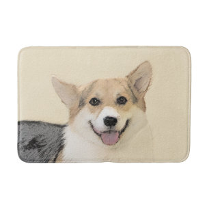 Pembroke Welsh Corgi Malerei - Original Hund Kunst Badematte
