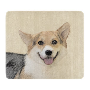 Pembroke Welsh Corgi Malerei - Original Hund Kunst Schneidebrett