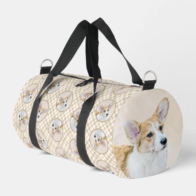 Pembroke Welsh Corgi Malerei Red Original Dog Art Duffle Bag (Linke Seite)