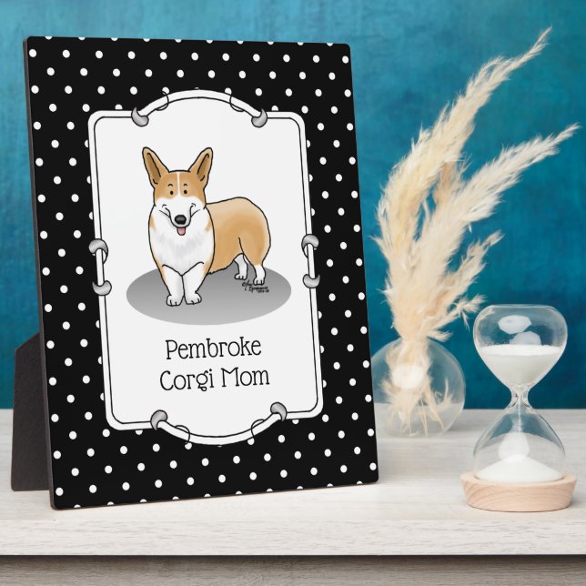 Pembroke Welsh Corgi Mama (rot 1) Hunde Mama Niedl Fotoplatte (Seite)