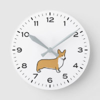 Pembroke Welsh Corgi mit Stunden und Minuten
