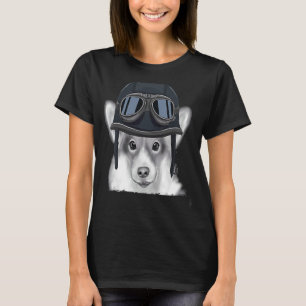 Pembroke Welsh Corgi mit Vintagem Motorrad Er T-Shirt