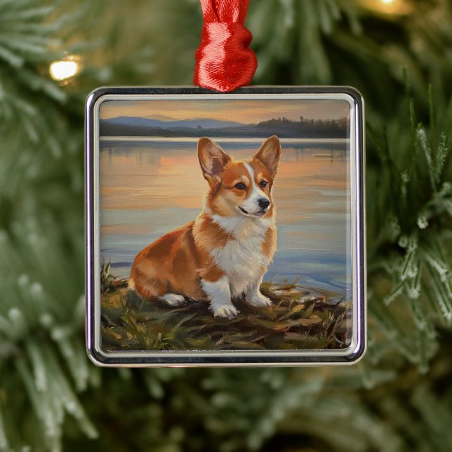 Pembroke Welsh Corgi Ornament Aus Metall (Baum)