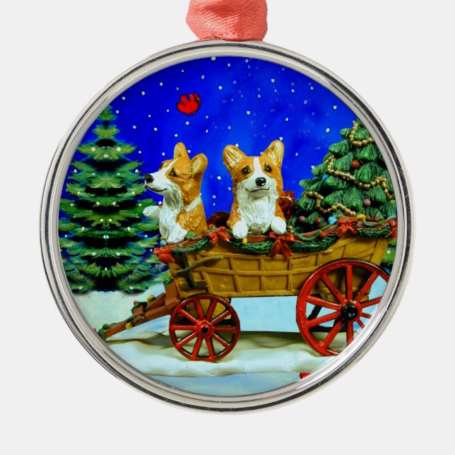 Pembroke Welsh Corgi Ornament Round Premium (Vorne)