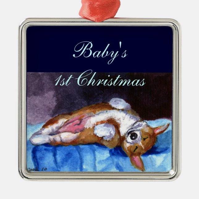 Pembroke Welsh Corgi Ornament Square Premium (Vorne)