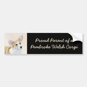 Pembroke Welsh Corgi Painting - Original Dog Art Autoaufkleber