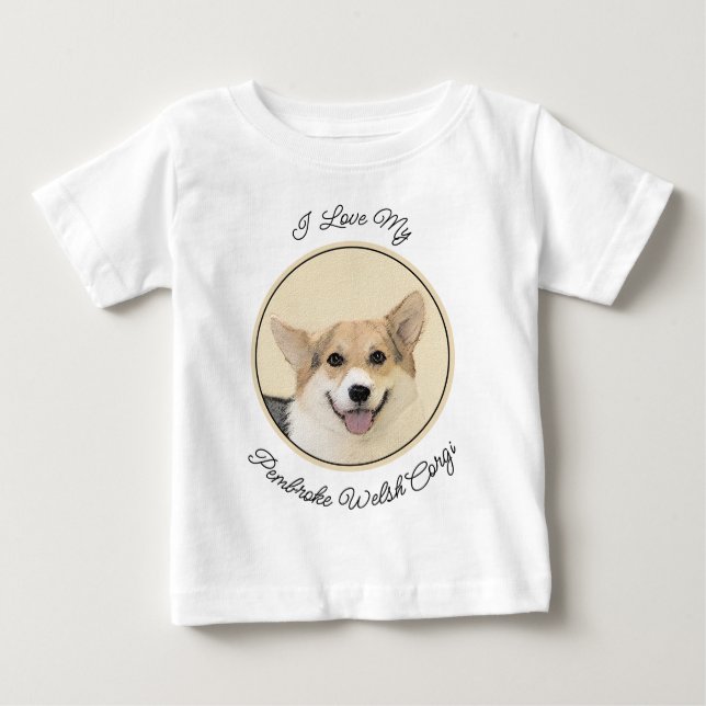 Pembroke Welsh Corgi Painting - Original Dog Art Baby T-shirt (Vorderseite)
