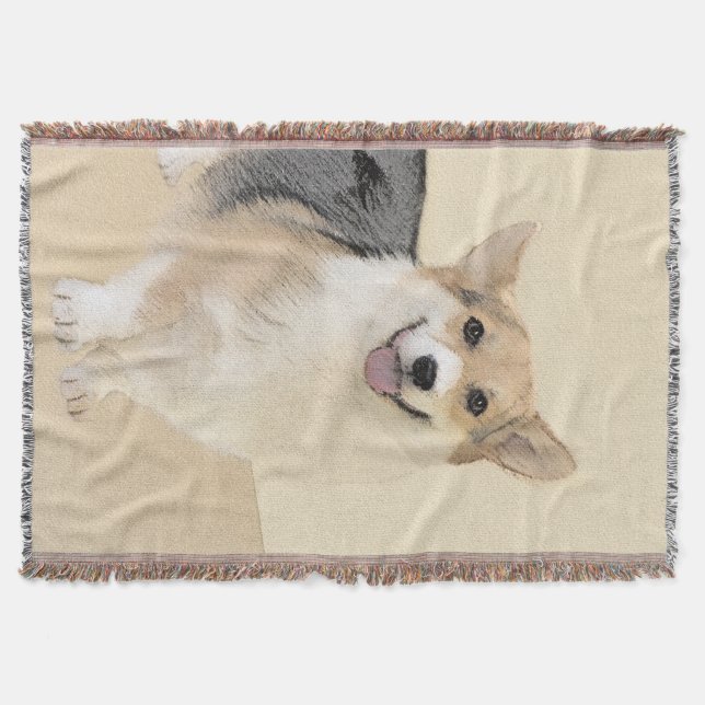 Pembroke Welsh Corgi Painting - Original Dog Art Decke (Vorderseite)