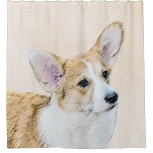 Pembroke Welsh Corgi Painting - Original Dog Art Duschvorhang