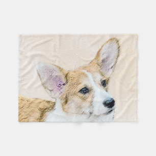Pembroke Welsh Corgi Painting - Original Dog Art Fleecedecke
