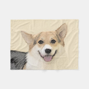 Pembroke Welsh Corgi Painting - Original Dog Art Fleecedecke