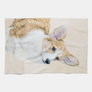 Pembroke Welsh Corgi Painting - Original Dog Art Geschirrtuch
