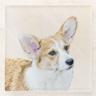Pembroke Welsh Corgi Painting - Original Dog Art Glasuntersetzer