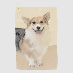 Pembroke Welsh Corgi Painting - Original Dog Art Golfhandtuch