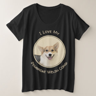 Pembroke Welsh Corgi Painting - Original Dog Art Große Größe T-Shirt