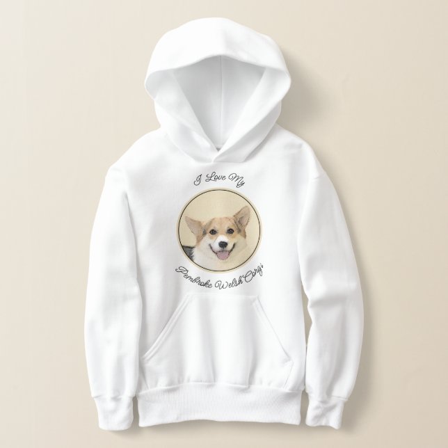 Pembroke Welsh Corgi Painting - Original Dog Art Hoodie (Ablage )