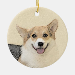 Pembroke Welsh Corgi Painting - Original Dog Art Keramikornament