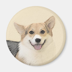 Pembroke Welsh Corgi Painting - Original Dog Art Magnet