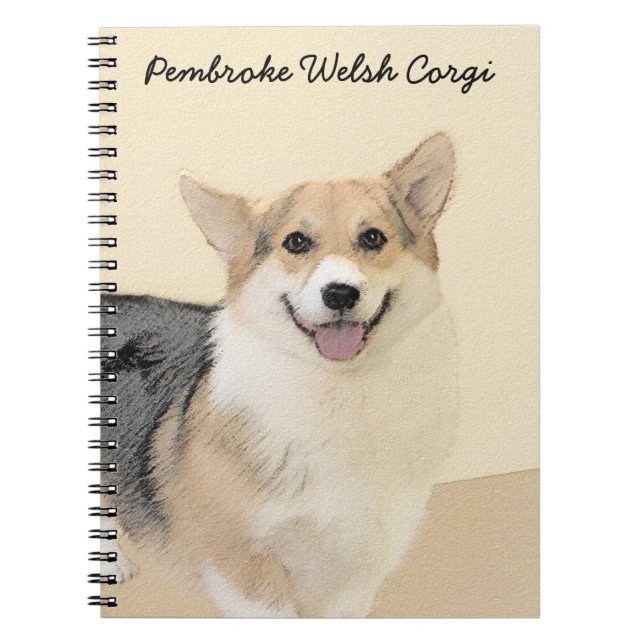 Pembroke Welsh Corgi Painting - Original Dog Art Notizblock (Vorderseite)