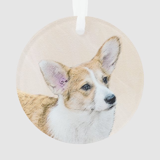 Pembroke Welsh Corgi Painting - Original Dog Art Ornament (Rückseite)