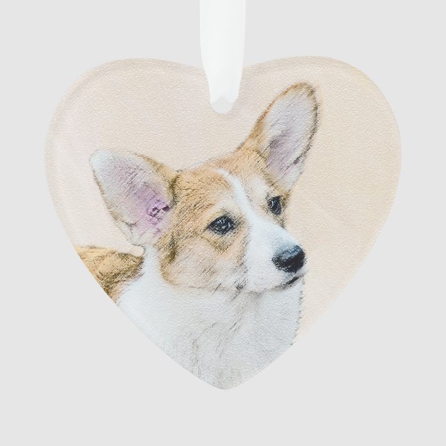 Pembroke Welsh Corgi Painting - Original Dog Art Ornament (Vorderseite)