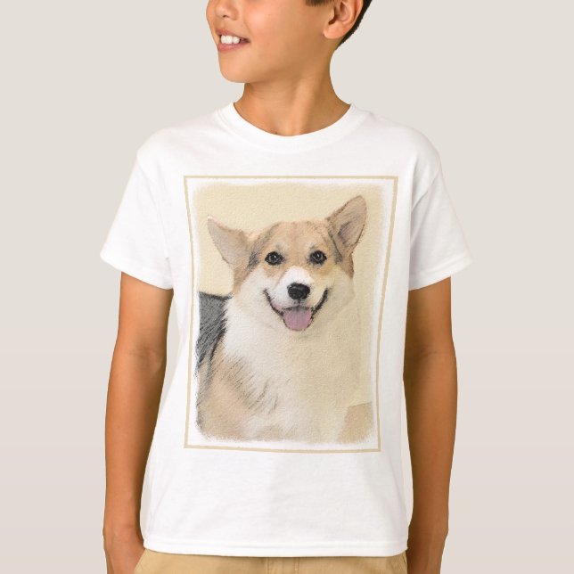 Pembroke Welsh Corgi Painting - Original Dog Art T-Shirt (Vorderseite)