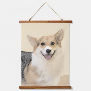 Pembroke Welsh Corgi Painting - Original Dog Art Wandteppich Mit Holzrahmen