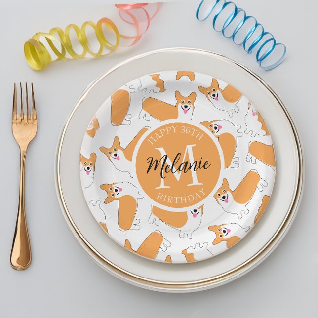 Pembroke Welsh Corgi Pattern Pappteller (Von Creator hochgeladen)