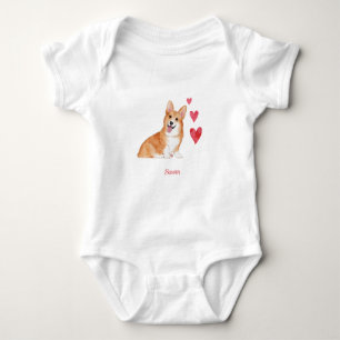 Pembroke Welsh Corgi Personalisiert Dog Baby Strampler