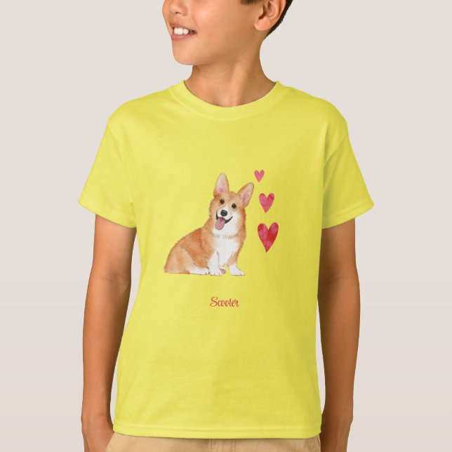 Pembroke Welsh Corgi Personalisiert Dog T-Shirt (Vorderseite)