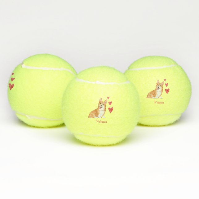 Pembroke Welsh Corgi Personalisiert Dog Tennisbälle (Multi)