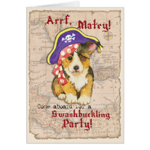 Pembroke Welsh Corgi Pirate Einladung