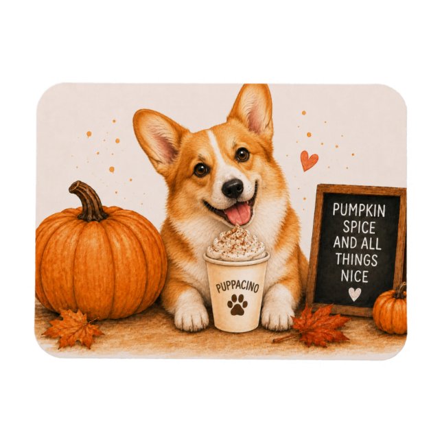 Pembroke Welsh Corgi Pumpkin Spice Magnet (Horizontal)