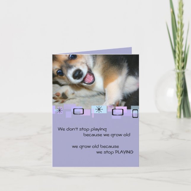 Pembroke Welsh Corgi Puppy Birthday Greeting Card Karte (Vorderseite)