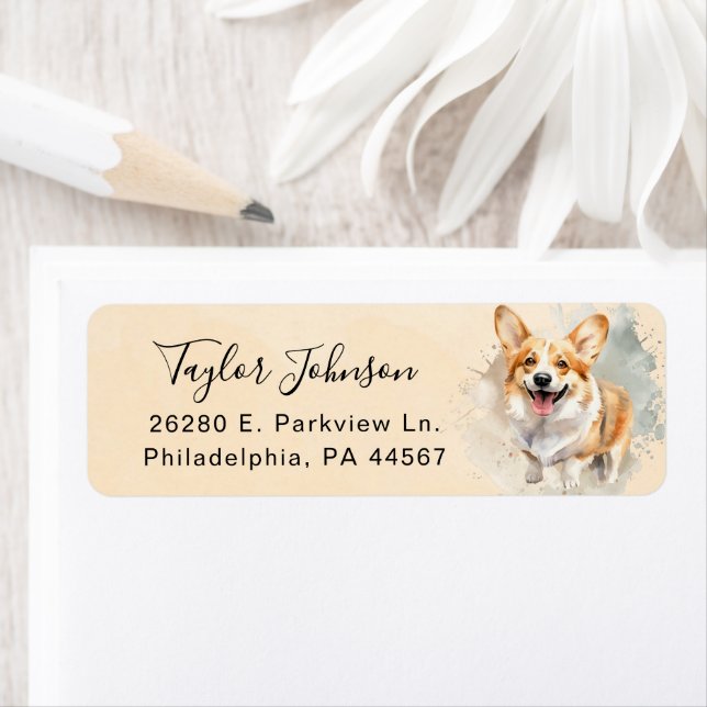 Pembroke Welsh Corgi Rücksendeadresse (Insitu)
