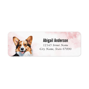 Pembroke Welsh Corgi Rücksendeadressen-Aufklebers