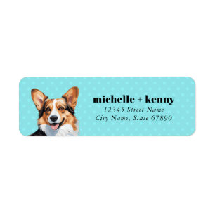 Pembroke Welsh Corgi Rücksendeadressen-Aufklebers