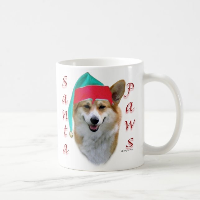 Pembroke Welsh Corgi Santa Paws Tasse (Rechts)