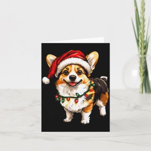 Pembroke Welsh Corgi Santa Weihnachtsbaum Lichter  Karte
