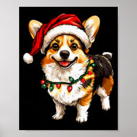 Pembroke Welsh Corgi Santa Weihnachtsbaum Lichter 