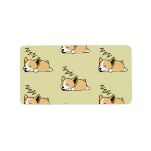 Pembroke Welsh Corgi Schlafender Hunde Liebhaber Z Adressaufkleber