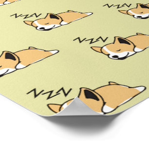 Pembroke Welsh Corgi Schlafender Hunde Liebhaber Z Poster