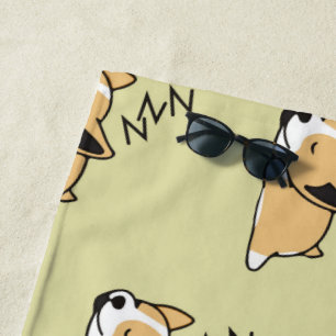 Pembroke Welsh Corgi Schlafender Hunde Liebhaber Z Strandtuch