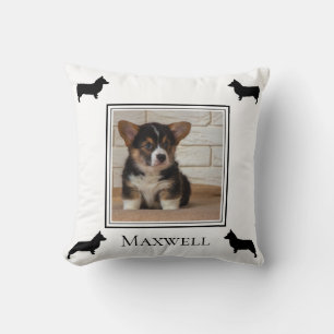Pembroke Welsh Corgi Silhouette Foto Personalisier Kissen