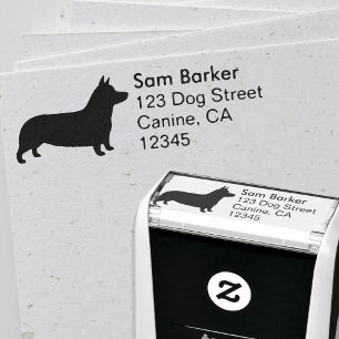 Pembroke Welsh Corgi Silhouette Rücksendeadresse Permastempel